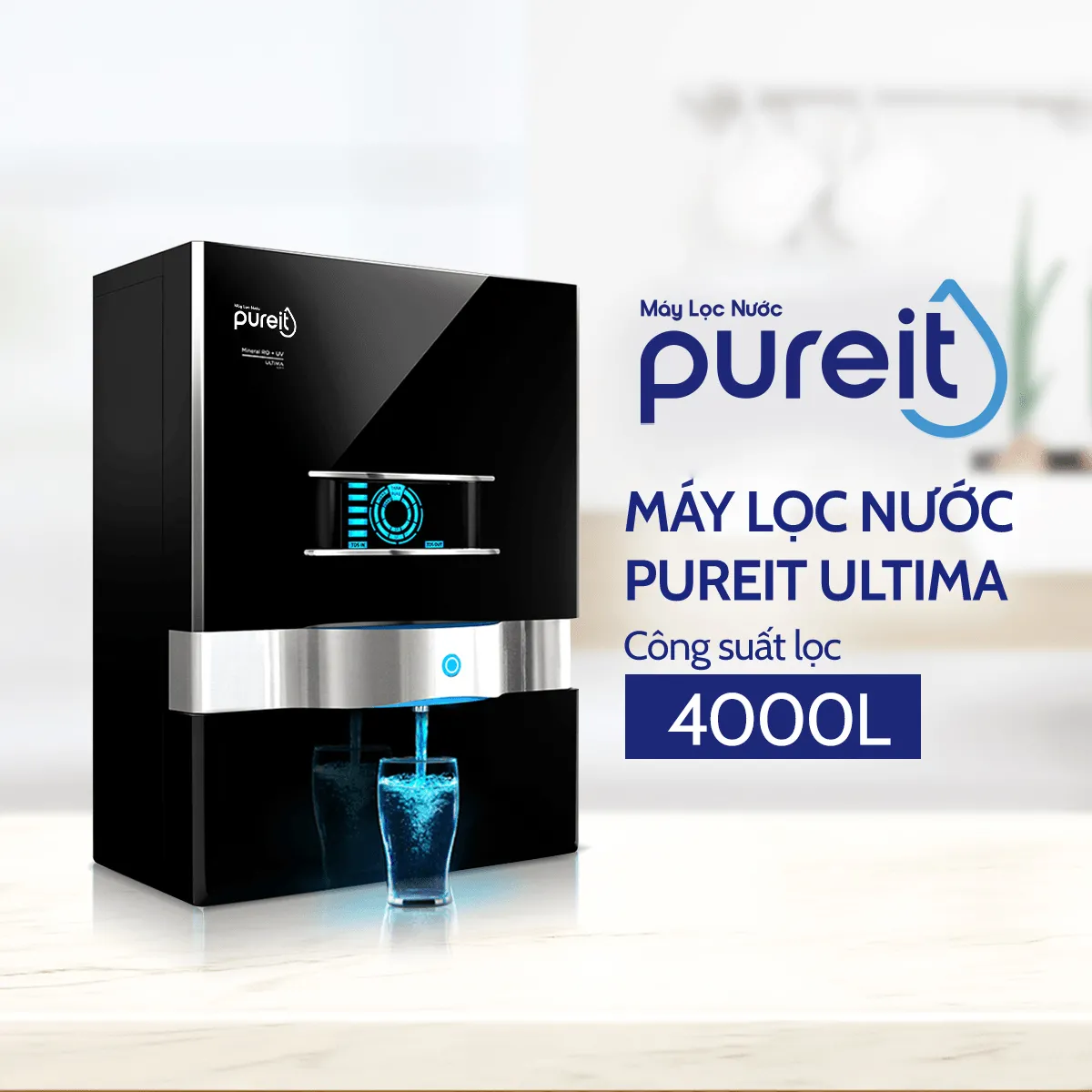 Máy lọc nước treo tường/để bàn Ultima Đen